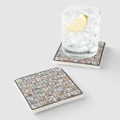 独自の64フォトコラージュを作成 ストーンコースター (横)