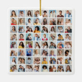 独自の64フォトコラージュを作成 セラミックオーナメント (裏面)