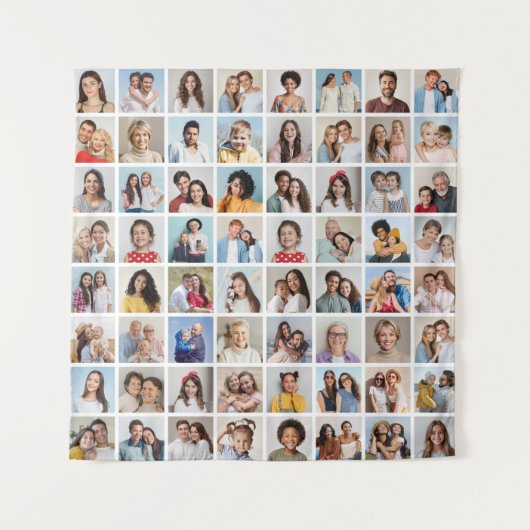 独自の64フォトコラージュを作成 タペストリー (正面)