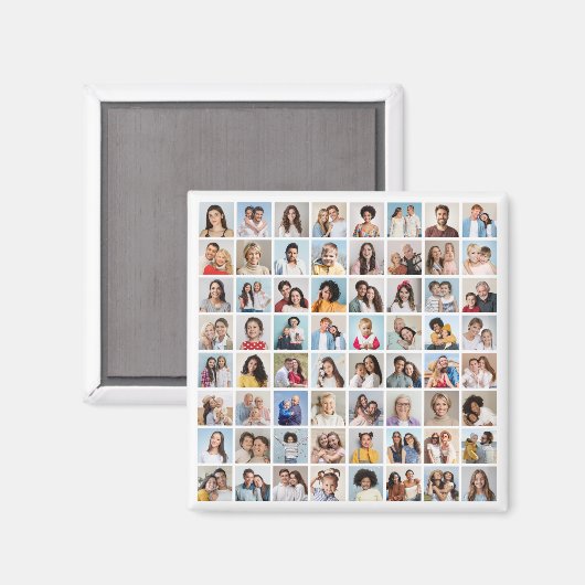 独自の64フォトコラージュを作成 マグネット (正面/裏面)