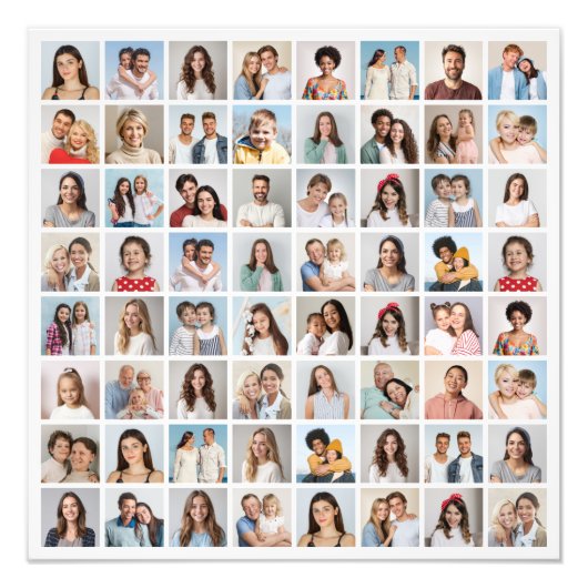 独自の64フォトコラージュ写真の拡大を作成 フォトプリント            (正面)