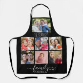独自の7つのフォトコラージュを作成する家族の名前Black エプロン (正面)