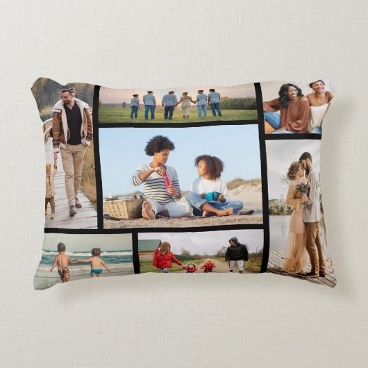 独自の7つのフォトコラージュを作成 アクセントクッション (正面)