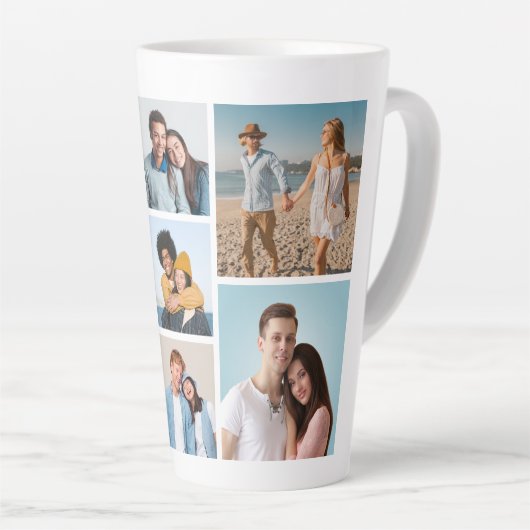 独自の7つのフォトコラージュを作成 カフェラテマグ (右アングル)