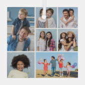 独自の7つのフォトコラージュを作成 ガラスオーナメント (裏面)