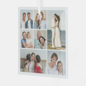 独自の7つのフォトコラージュを作成 ガラスオーナメント (正面左)