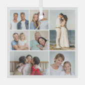 独自の7つのフォトコラージュを作成 ガラスオーナメント (正面)