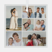 独自の7つのフォトコラージュを作成 ガラスオーナメント (裏面)