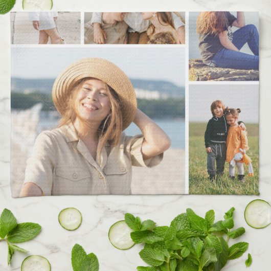 独自の7つのフォトコラージュを作成 キッチンタオル (折り畳み)