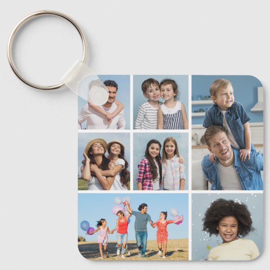 独自の7つのフォトコラージュを作成 キーホルダー (正面)