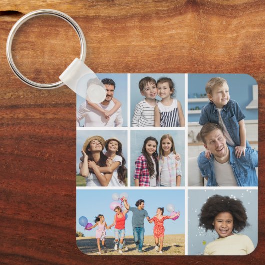 独自の7つのフォトコラージュを作成 キーホルダー (正面)