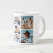 独自の7つのフォトコラージュを作成 ジャンボコーヒーマグカップ (正面右)