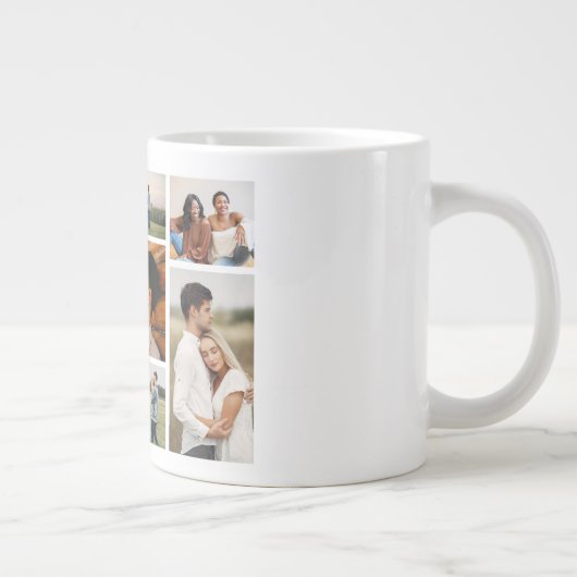 独自の7つのフォトコラージュを作成 ジャンボコーヒーマグカップ (右)