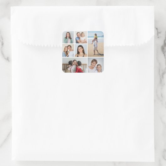 独自の7つのフォトコラージュを作成 スクエアシール (バッグ)