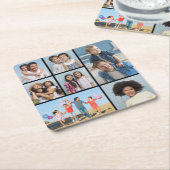独自の7つのフォトコラージュを作成 スクエアペーパーコースター (アングル)