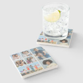 独自の7つのフォトコラージュを作成 ストーンコースター (横)