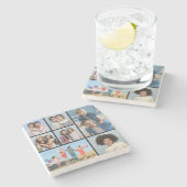 独自の7つのフォトコラージュを作成 ストーンコースター (横)