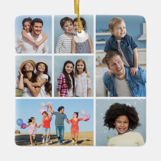 独自の7つのフォトコラージュを作成 セラミックオーナメント (正面)