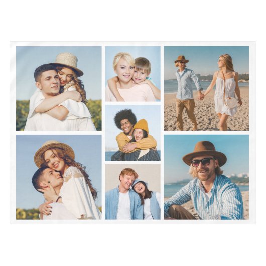 独自の7つのフォトコラージュを作成 テーブルクロス (正面(横))