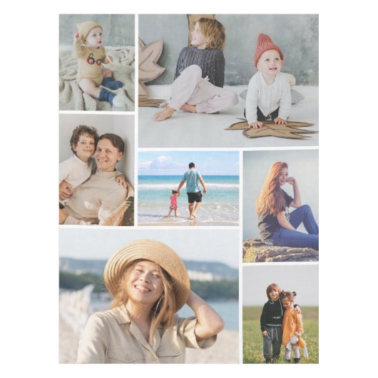 独自の7つのフォトコラージュを作成 テーブルクロス (正面)