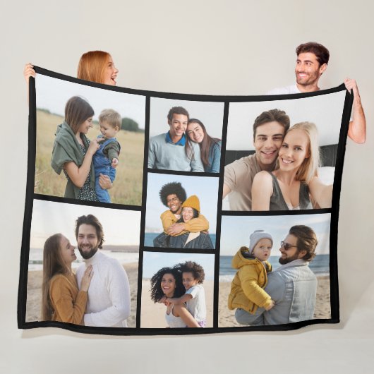 独自の7つのフォトコラージュを作成 フリースブランケット (インサイチュ)