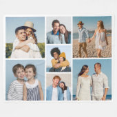 独自の7つのフォトコラージュを作成 フリースブランケット (正面(横))