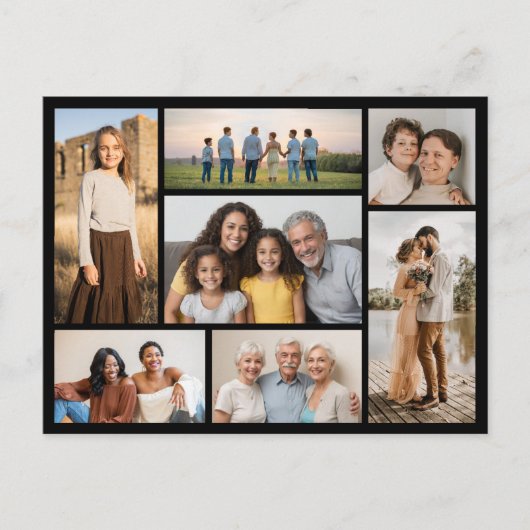 独自の7つのフォトコラージュを作成 ポストカード (正面)