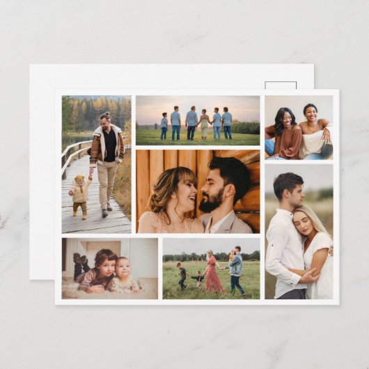 独自の7つのフォトコラージュを作成 ポストカード (正面/裏面)