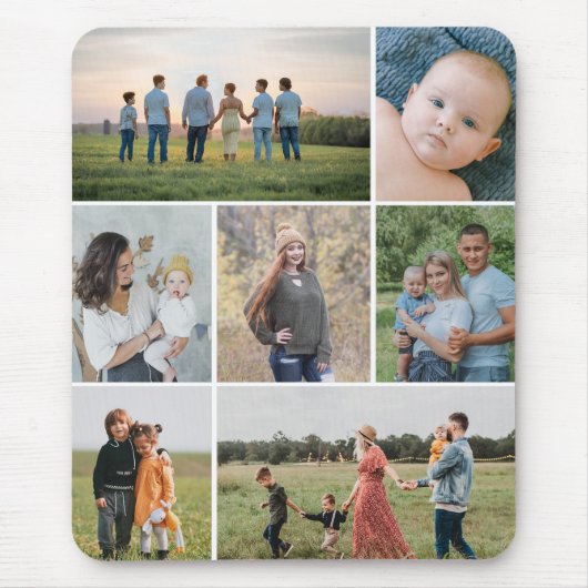 独自の7つのフォトコラージュを作成 マウスパッド (正面)