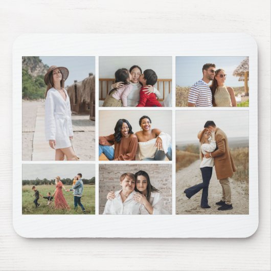 独自の7つのフォトコラージュを作成 マウスパッド (正面)