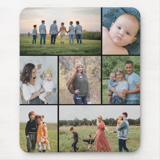 独自の7つのフォトコラージュを作成 マウスパッド (正面)