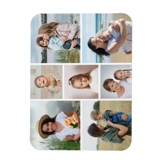 独自の7つのフォトコラージュを作成 マグネット (縦)