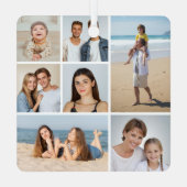 独自の7つのフォトコラージュを作成 メタルオーナメント (裏面)