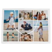 独自の7つのフォトコラージュを作成 ラージペーパーバッグ (正面)