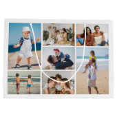 独自の7つのフォトコラージュを作成 ラージペーパーバッグ (裏面)