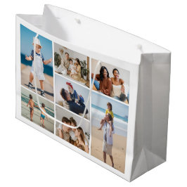 独自の7つのフォトコラージュを作成 ラージペーパーバッグ