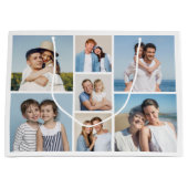 独自の7つのフォトコラージュを作成 ラージペーパーバッグ (正面)