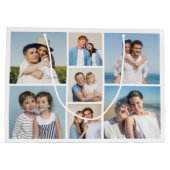 独自の7つのフォトコラージュを作成 ラージペーパーバッグ (裏面)