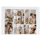 独自の7つのフォトコラージュを作成 ラージペーパーバッグ (裏面)