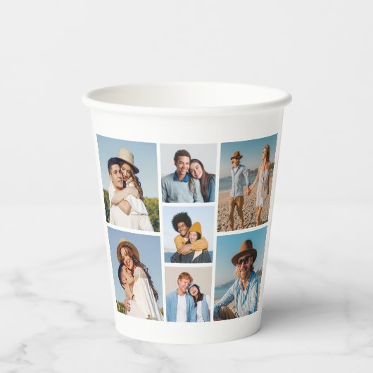 独自の7つのフォトコラージュを作成 紙コップ (裏面)