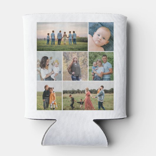 独自の7つのフォトコラージュを作成 缶クーラー (裏面)