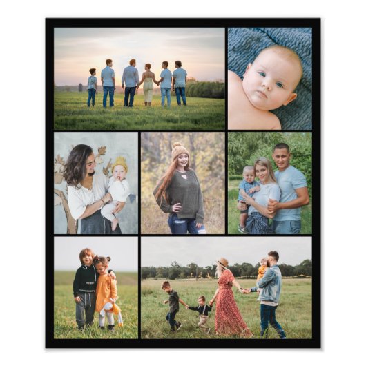 独自の7つのフォトコラージュ写真の拡大を作成 フォトプリント            (正面)