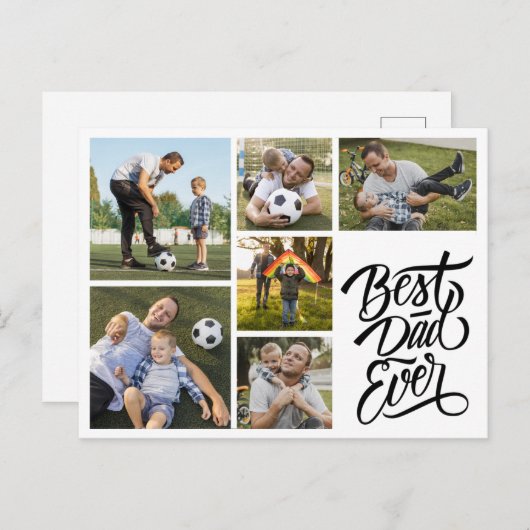 独自の7つのフォトコラージュ最高のパパを作成 ポストカード (正面/裏面)
