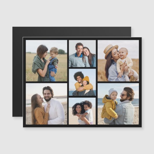 独自の7フォトコラージュ磁気カードを作成 (正面/裏面)