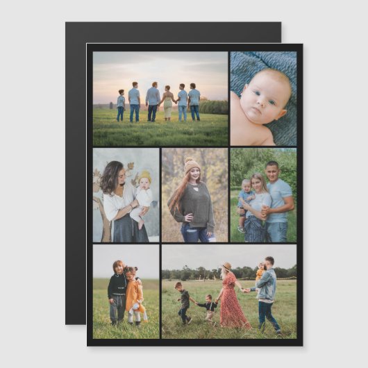 独自の7フォトコラージュ磁気カードを作成 (正面/裏面)