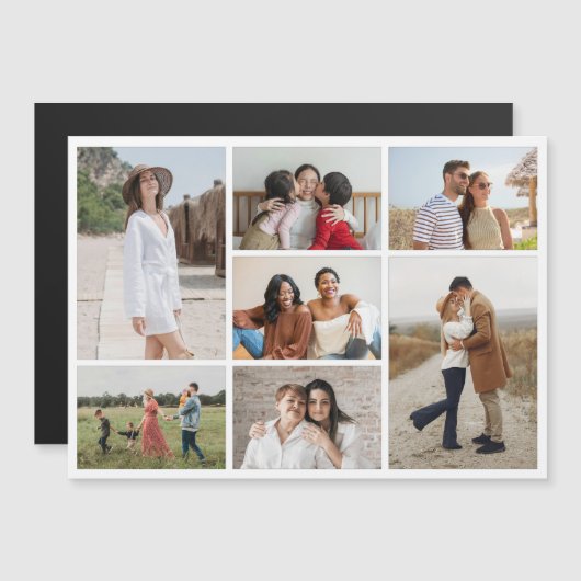 独自の7フォトコラージュ磁気カードを作成 (正面/裏面)