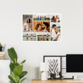 独自の7フォトコラージュ編集可能カラーを作成 ポスター (ホームオフィス)