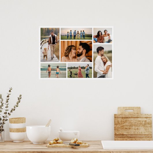 独自の7フォトコラージュ編集可能カラーを作成 ポスター (キッチン)