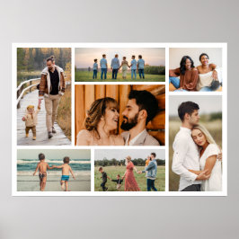 独自の7フォトコラージュ編集可能カラーを作成 ポスター