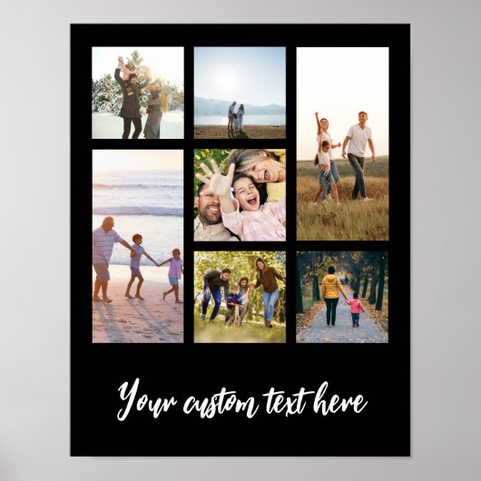 独自の7枚の写真パーソナライズされたコラージュを作成 ポスター (正面)